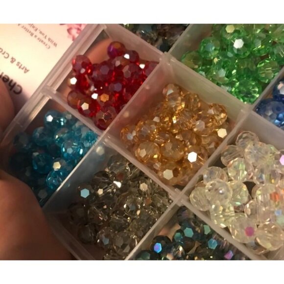 8mm Round Glass Beads for Jewelry Making Faceted 450pcs Like Rainbow Crystal - Picture 3 of 3